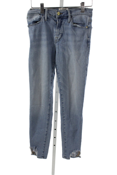 Frame Denim Womens Skinny Jeans Blue Mid Rise Cotton Button Size 26