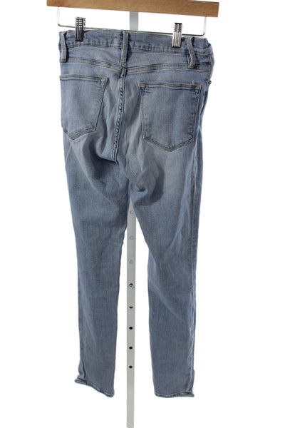 Frame Denim Womens Skinny Jeans Blue Mid Rise Cotton Button Size 26