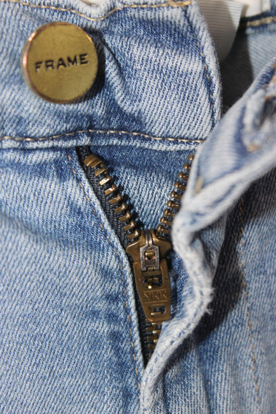 Frame Denim Womens Skinny Jeans Blue Mid Rise Cotton Button Size 26