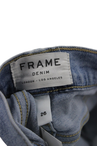 Frame Denim Womens Skinny Jeans Blue Mid Rise Cotton Button Size 26