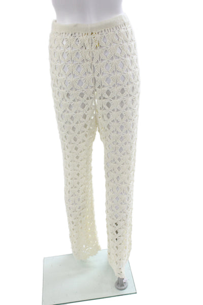 Capittana Womens Ivory Argyle Cotton Pull On Pants Boho Size M