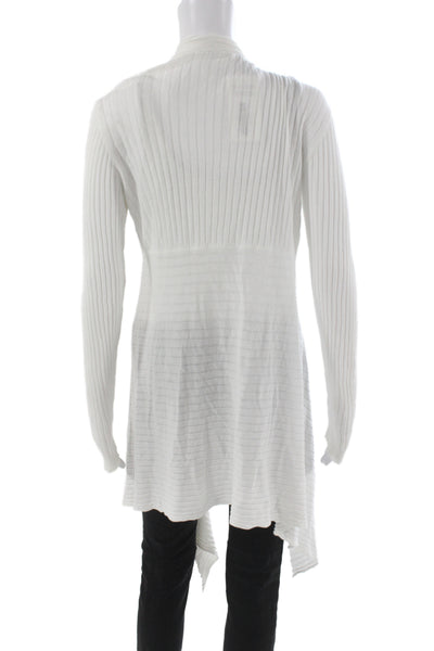 Design History Womens Cardigan White V Neck Long Sleeve Rayon Blend Size L