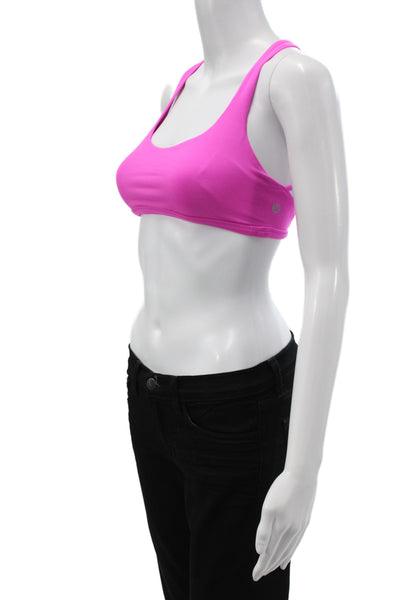 Lululemon Womens Strappy Back Stretch Knit Sports Bra Pink Size 4