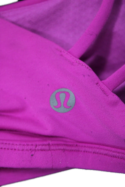 Lululemon Womens Strappy Back Stretch Knit Sports Bra Pink Size 4