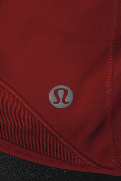 Lululemon Women Athletic Red Polyester Drawstring Shorts Size 4