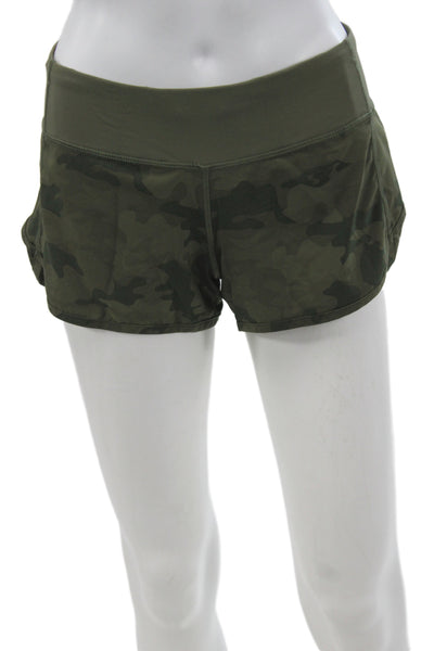 Lululemon Womens Athletic Camouflage Polyester Shorts Size 4
