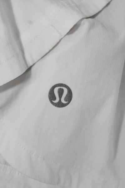Lululemon Womens Athletic White Zip Synthetic Shorts Size 4