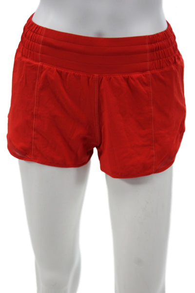 Lululemon Womens Athletic Shorts Red Drawstring Size 6