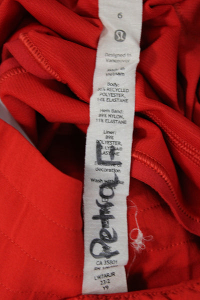 Lululemon Womens Athletic Shorts Red Drawstring Size 6