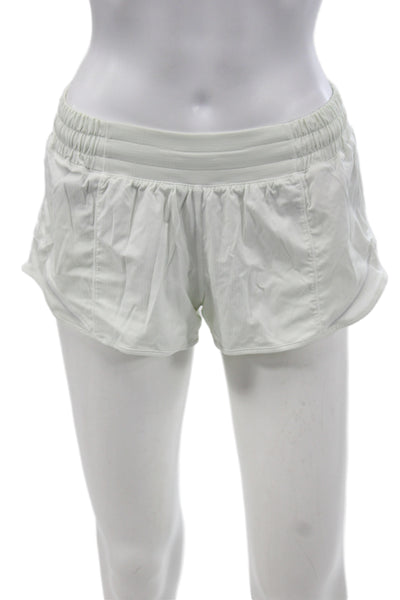 Lululemon Womens Athletic White Polyester Drawstring Shorts Size 6