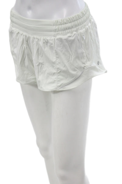 Lululemon Womens Athletic White Polyester Drawstring Shorts Size 6