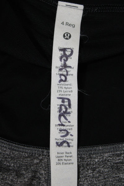 Lululemon Womens Athletic Black Colorblock Recycled Polyester Shorts Size 4