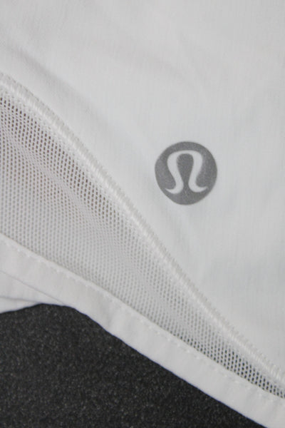 Lululemon Women Athletic Shorts White Drawstring Polyester Athleisure Size 4