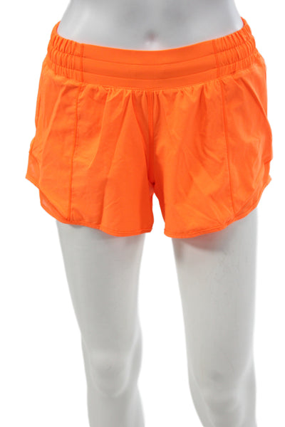 Lululemon Womens Athletic Orange Drawstring Polyester Shorts Size 6