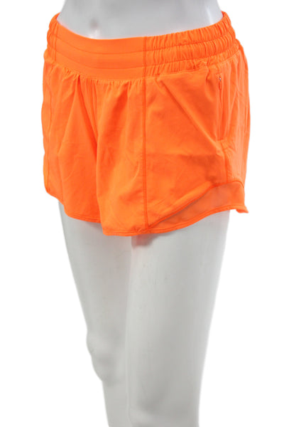 Lululemon Womens Athletic Orange Drawstring Polyester Shorts Size 6