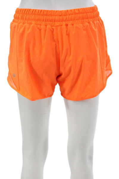 Lululemon Womens Athletic Orange Drawstring Polyester Shorts Size 6
