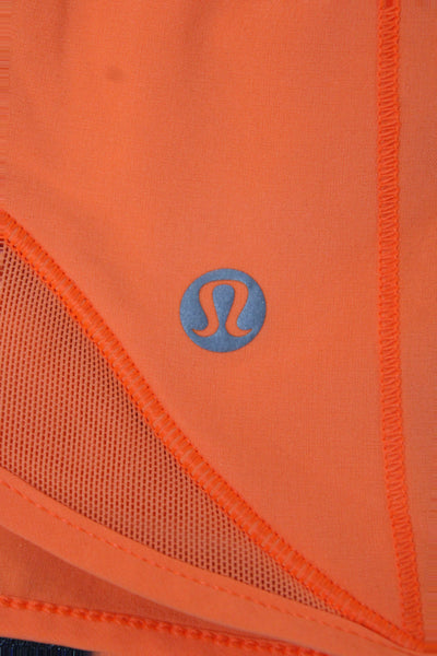Lululemon Womens Athletic Orange Drawstring Polyester Shorts Size 6