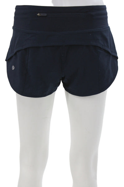 Lululemon Women Athletic Blue Nylon Zip Shorts Size 4