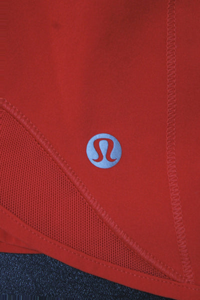 Lululemon Womens Athletic Red Polyester Drawstring Shorts Size 6
