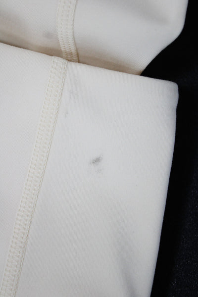 Le Ore Womens Ivory Ankle Leggings Athleisure 82% Recycled Polyester Size 2XS