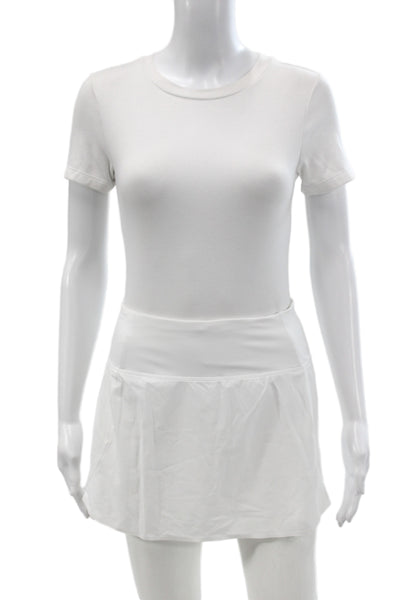 Athleta Womens Athletic Skort White Polyester Pull On Short Solid Size XS