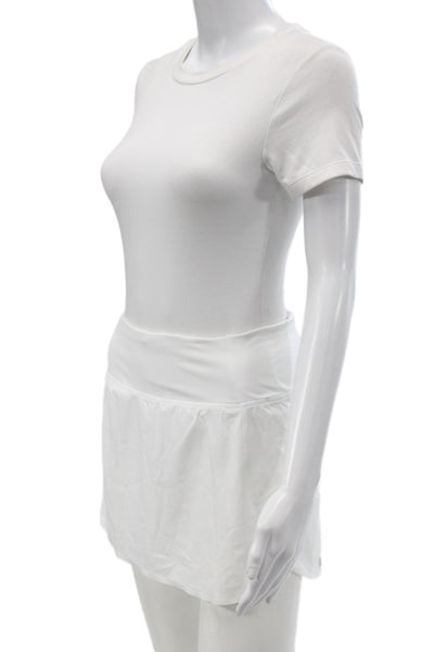 Athleta Womens Athletic Skort White Polyester Pull On Short Solid Size XS