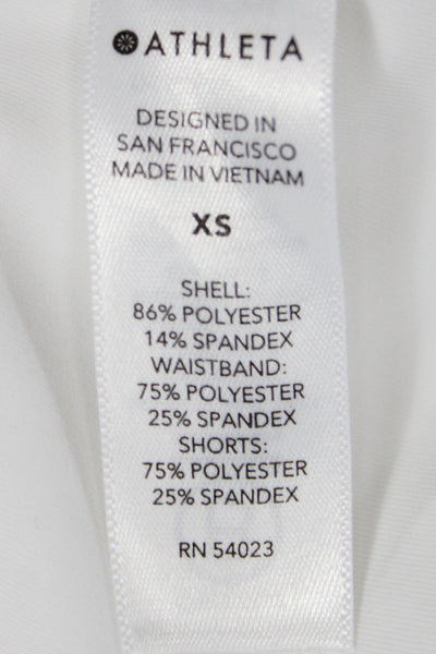 Athleta Womens Athletic Skort White Polyester Pull On Short Solid Size XS