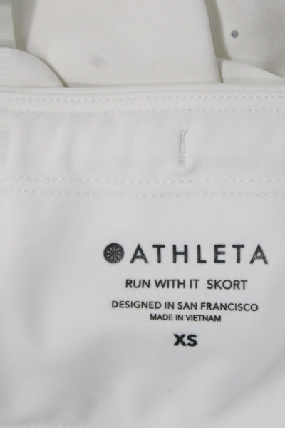 Athleta Womens Athletic Skort White Polyester Pull On Short Solid Size XS