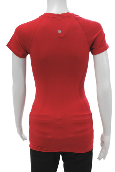Lululemon Women Basic Red Nylon Short Sleeve T-Shirt Size 2