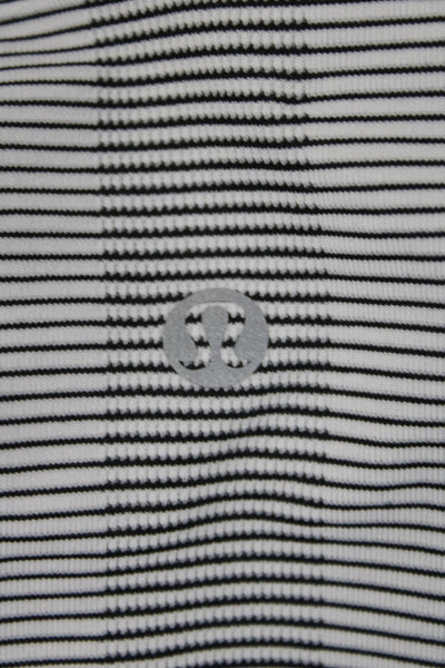 Lululemon Women Striped Gray Pullover Long Sleeve Crew Neck Athleisure Size 2