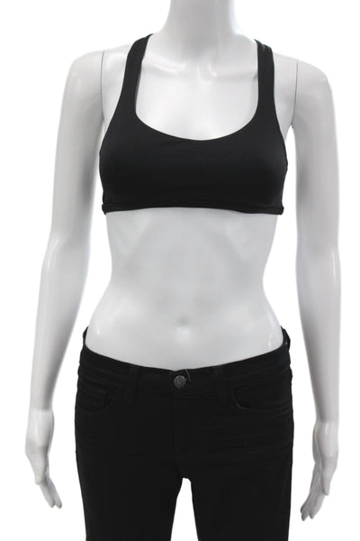 Lululemon Womens Strappy Back Stretch Knit Sports Bra Black Size 4
