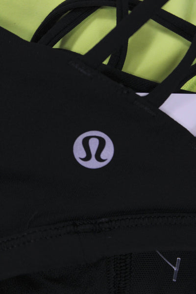 Lululemon Womens Strappy Back Stretch Knit Sports Bra Black Size 4