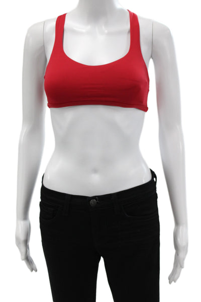 Lululemon Womens Strappy Back Stretch Knit Sports Bra Red Size 4