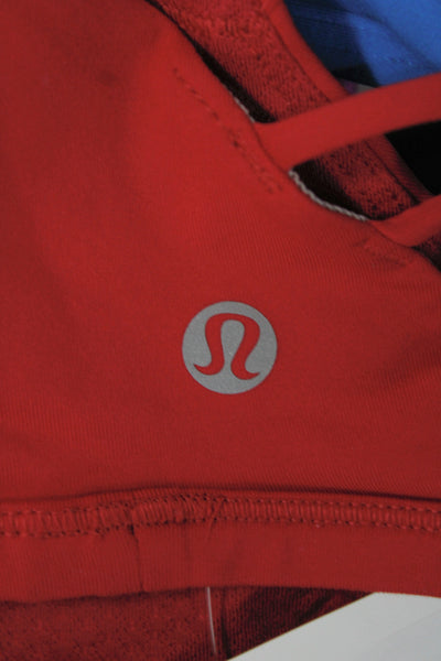 Lululemon Womens Strappy Back Stretch Knit Sports Bra Red Size 4