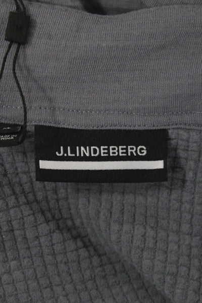 J. Lindeberg Womens Track Jacket Gray Wool High Neck Zip Long Sleeve Size XL