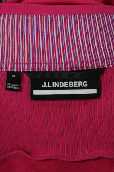 J. Lindeberg Womens Pink Striped Track Jacket High Neck Zip Long Sleeve Size XL