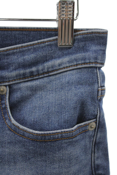J Crew Women Ankle Jeans Blue High Rise Cotton Button Closure Size 28