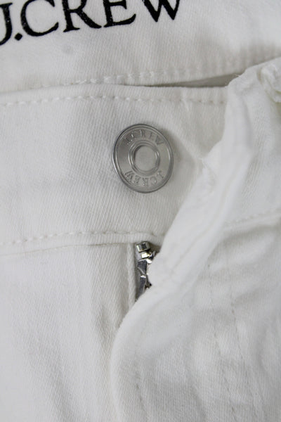 J Crew Women Skinny White High Rise Jeans Button Cotton Size 28