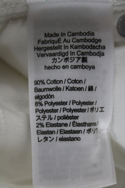 J Crew Women Skinny White High Rise Jeans Button Cotton Size 28