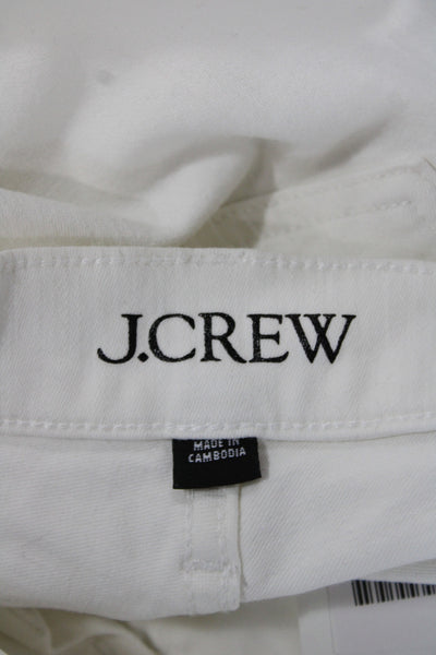 J Crew Women Skinny White High Rise Jeans Button Cotton Size 28