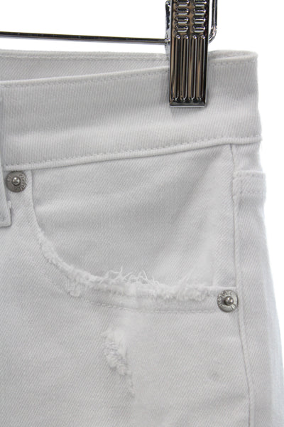 Pistola Womens White Straight High Rise Jeans Button Cotton Blend Size 26