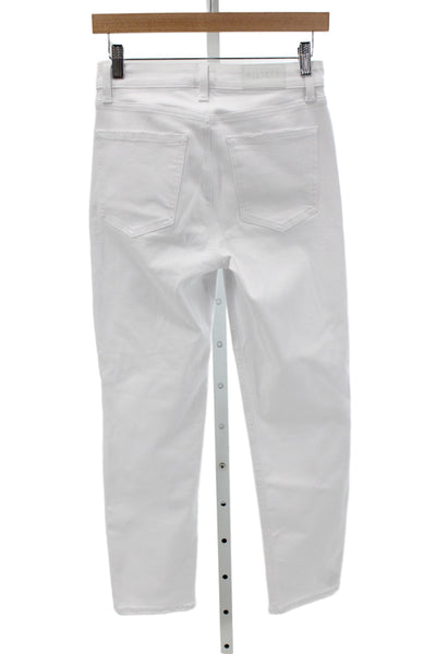 Pistola Womens White Straight High Rise Jeans Button Cotton Blend Size 26