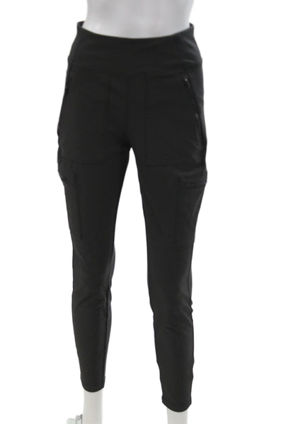 Athleta Women Black Ankle Leggings Athleisure 91% Nylon Size 4