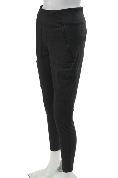 Athleta Women Black Ankle Leggings Athleisure 91% Nylon Size 4