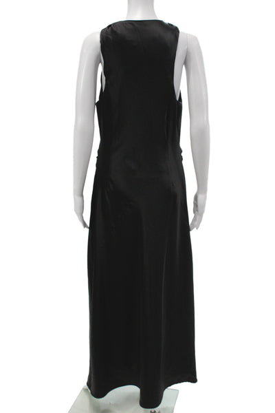 Zara Womens Black Maxi Dress Sleeveless Cowl Neck Long Size L