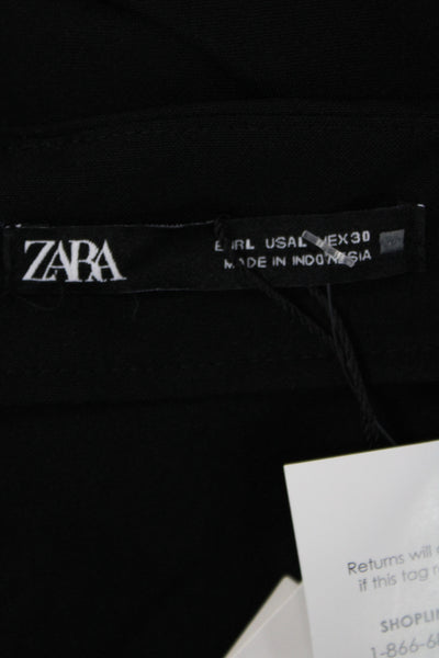 Zara Women Bodycon Mid Calf Sleeveless Square Neck Black Dress Zip Size L