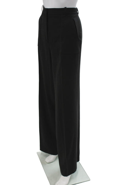 BCBGMAXAZRIA Women Dress Pants Black Button Classic 63% Polyester Size M