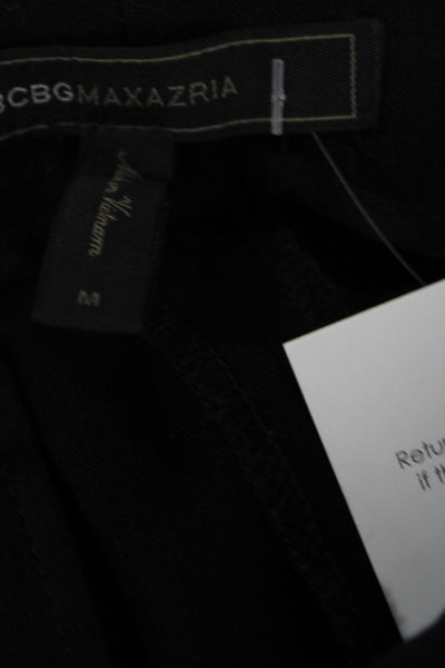 BCBGMAXAZRIA Women Dress Pants Black Button Classic 63% Polyester Size M
