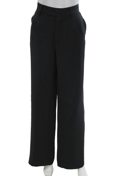 Holmes & Yang Womens Black Silk Dress Pants Button Size 11