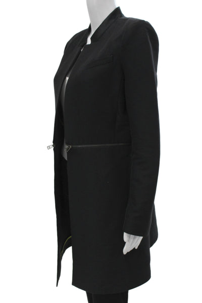 BCBGMAXAZRIA Womens Black Basic Jacket Zip Cotton Long Sleeve Size L